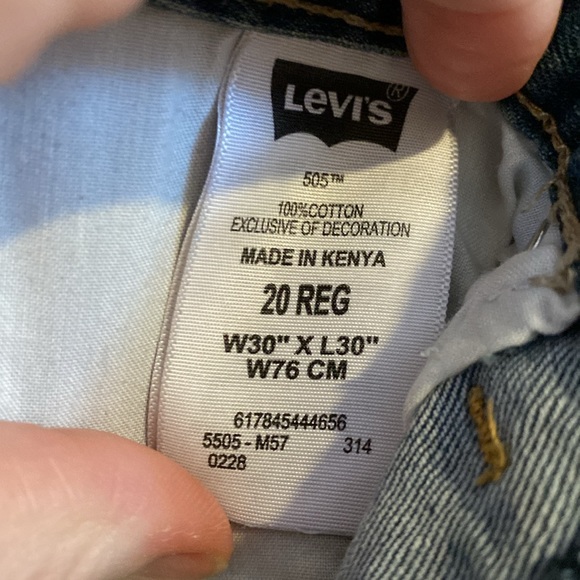 LEVIS 505 Vintage Regular size 30x30 or a boys size 20. 100% cotton w no stretch - Picture 7 of 8